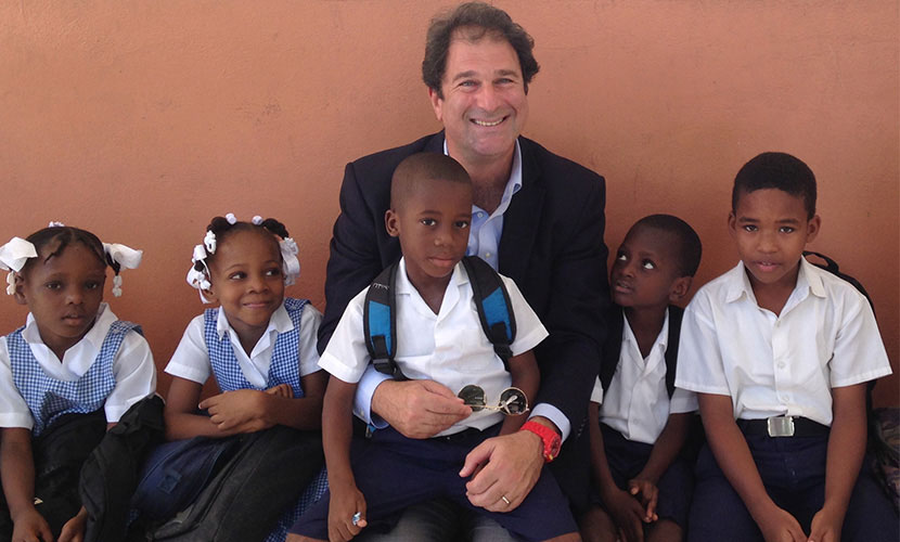 With children, at the Salesian School in La Saline